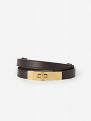 J.McLaughlin Liv Leather Belt Dark Brown | Women Belts