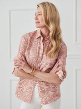 J.McLaughlin Lois Shirt In Geo Maze Pink/tan | Women Shirts & Tops