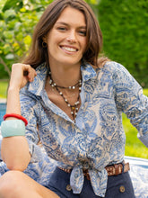 J.McLaughlin Lois Shirt In Paisley Flourish Off White/dark Blue | Women Shirts & Tops