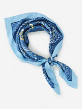J.McLaughlin Mabel Slik Scarf In Floral Cove Denim/yellow | Women Scarves