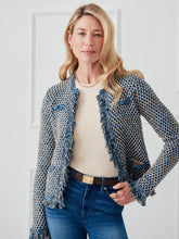 J.McLaughlin Marceline Cardigan Denim/tan | Women Sweaters