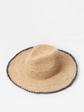J.McLaughlin Maribel Raffia Hat Natural/navy | Women Shoes & Accessories