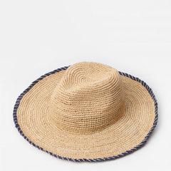 J.McLaughlin Maribel Raffia Hat Natural/navy | Women Shoes & Accessories