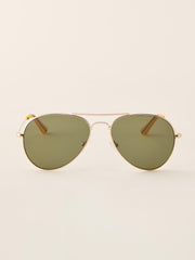 J.McLaughlin Maverick Sunglasses Dark Green/gold | Men Shoes & Accessories