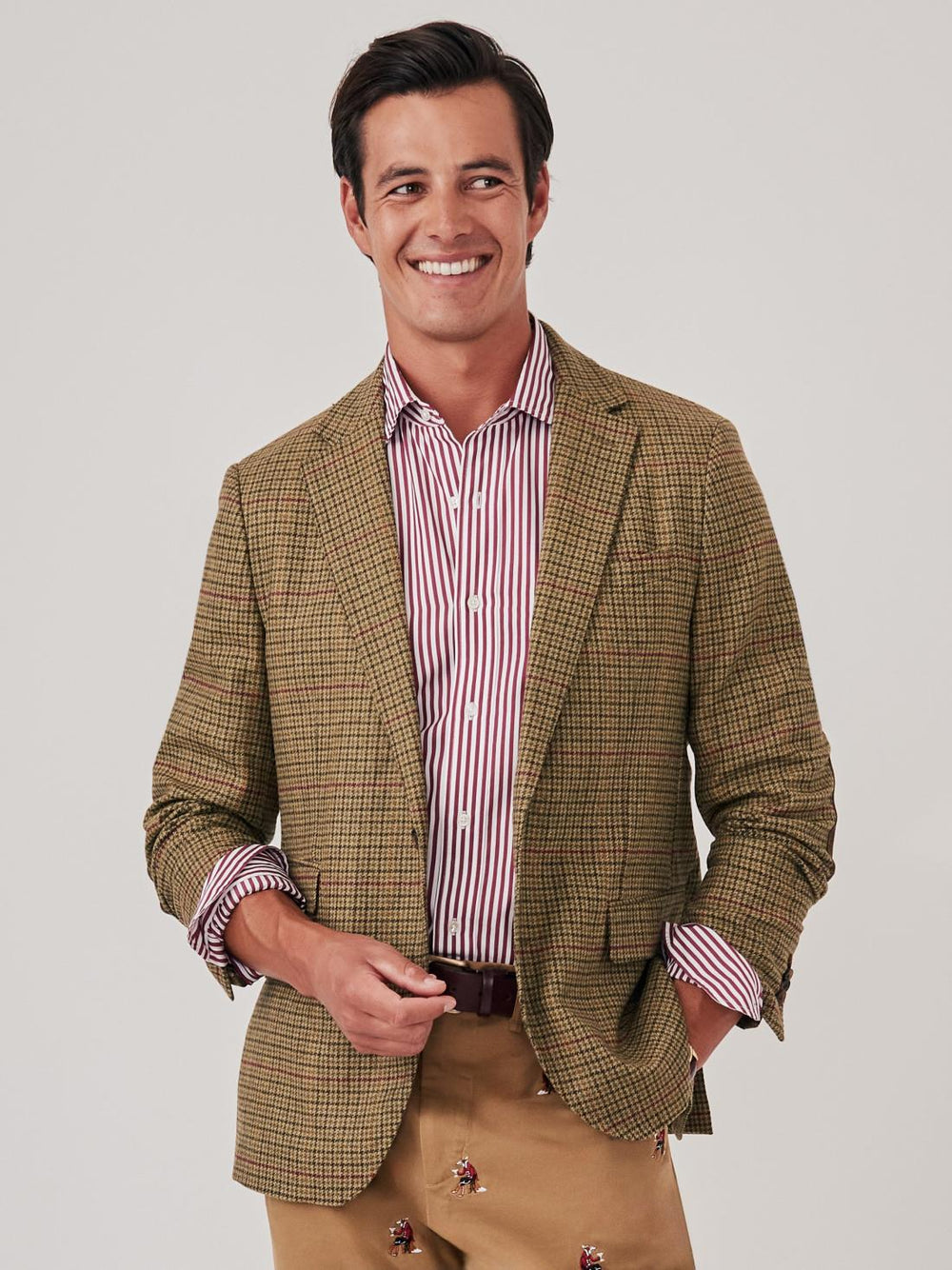 J.McLaughlin McCown Sport Coat In Houndstooth Camel/dark Brown | Men Jackets & Sport Coats