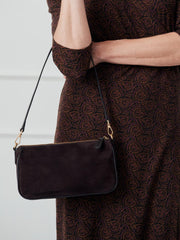 J.McLaughlin Mel Suede Handbag Dark Brown | Women Shoes & Accessories