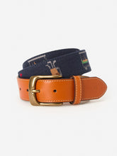 J.McLaughlin Needlepoint Belt In Golf Navy | Men Shoes & Accessories