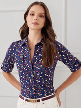 J.McLaughlin New Monroe Shirt In Block Party Navy/multi | Women Shirts & Tops