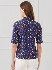 J.McLaughlin New Monroe Shirt In Block Party Navy/multi | Women Shirts & Tops