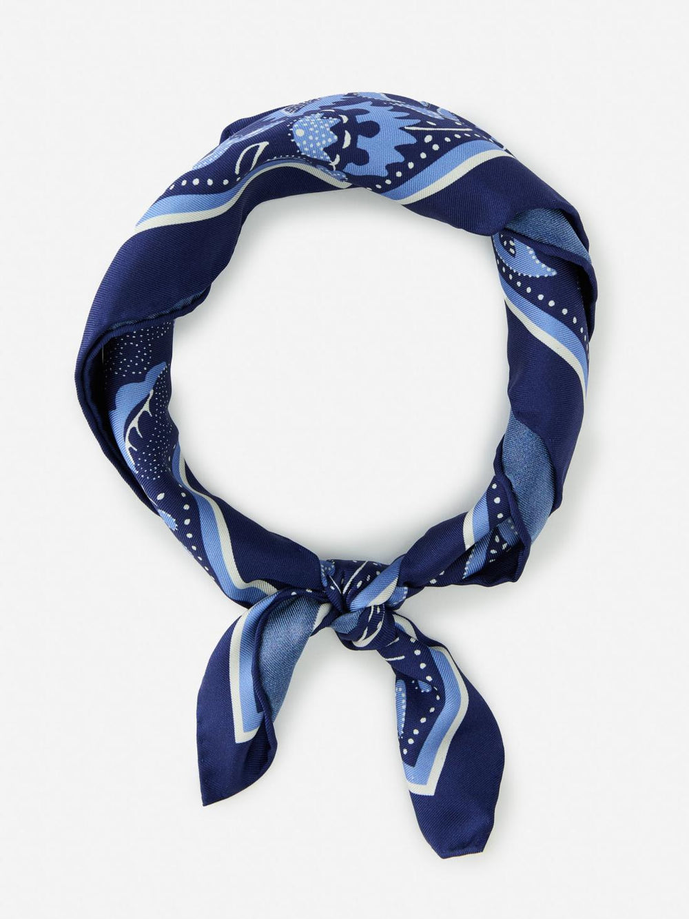 J.McLaughlin Nikka Silk Scarf In Squared Away Dark Blue/blue | Women Scarves