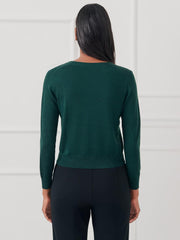 J.McLaughlin Olivette Cardigan Dark Green | Women Sweaters