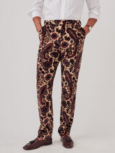 J.McLaughlin Oxford Velvet Pants In Baroque Paisley Ivory/mauve | Men Pants