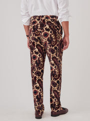 J.McLaughlin Oxford Velvet Pants In Baroque Paisley Ivory/mauve | Men Pants
