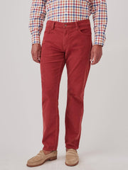 J.McLaughlin Parker 5-Pocket Straight Pants In Italian Stretch Cord Brick | Men Pants