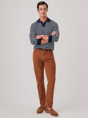 J.McLaughlin Parker 5-Pocket Straight Pants In Italian Stretch Cord Tobacco | Men Pants