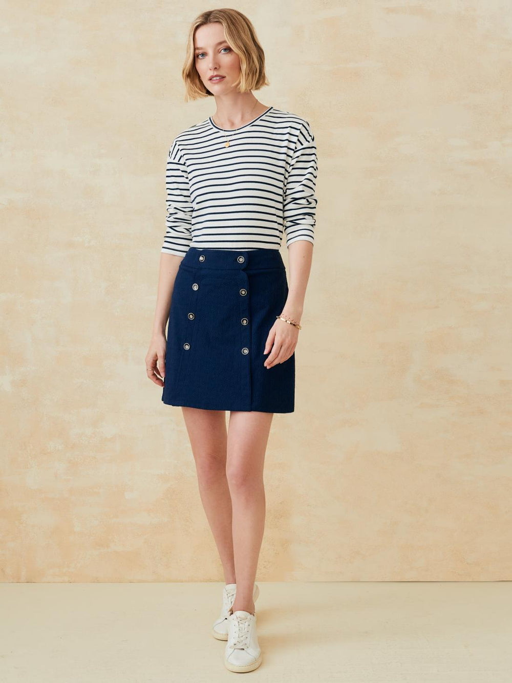 J.McLaughlin Paulette Skort In Riptide Jacquard Navy | Women Skirts