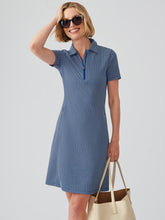 J.McLaughlin Ritchie Dress In Birdseye Navy/white | Women Dresses
