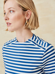 J.McLaughlin Rose Tee In Bangle Stripe White/light Navy | Women Shirts & Tops
