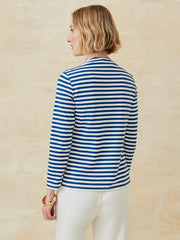 J.McLaughlin Rose Tee In Bangle Stripe White/light Navy | Women Shirts & Tops