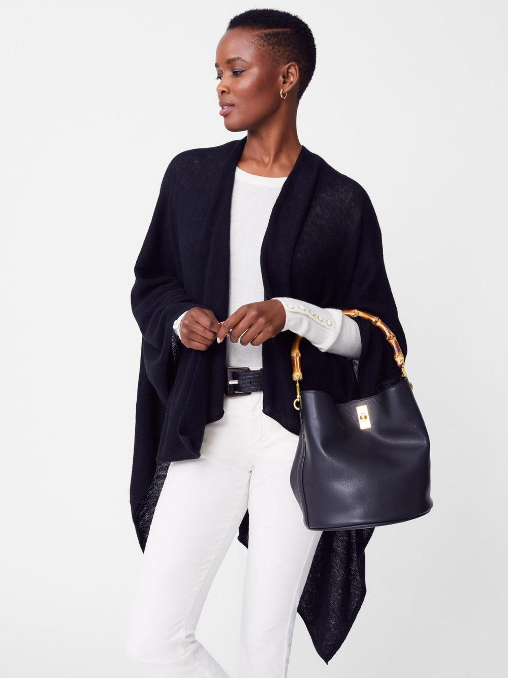 J.McLaughlin Rossi Cashmere Wrap Black | Women Wraps & Ponchos