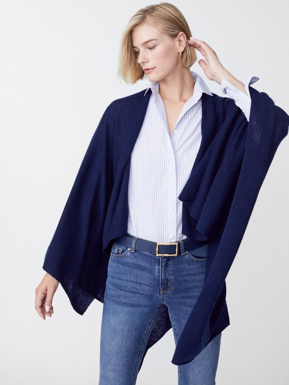 J.McLaughlin Rossi Cashmere Wrap Navy | Women Wraps & Ponchos