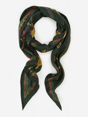 J.McLaughlin Sarita Cashmere & Silk Scarf In Neo Scylla Corner Olive/brown | Women Scarves
