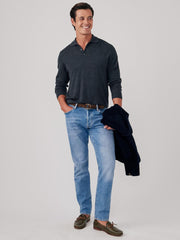 J.McLaughlin Savona Polo Sweater Heather Oxford | Men/Women Sweaters