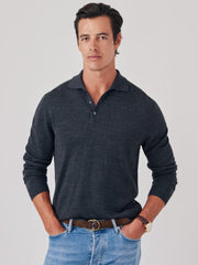 J.McLaughlin Savona Polo Sweater Heather Oxford | Men/Women Sweaters