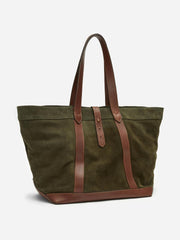 J.McLaughlin Sheldon Suede Tote Dark Olive | Men Shoes & Accessories