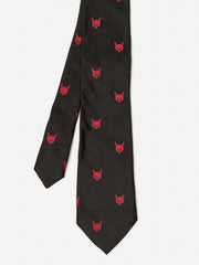 J.McLaughlin Silk Tie In Fox Head Black/red | Men Ties