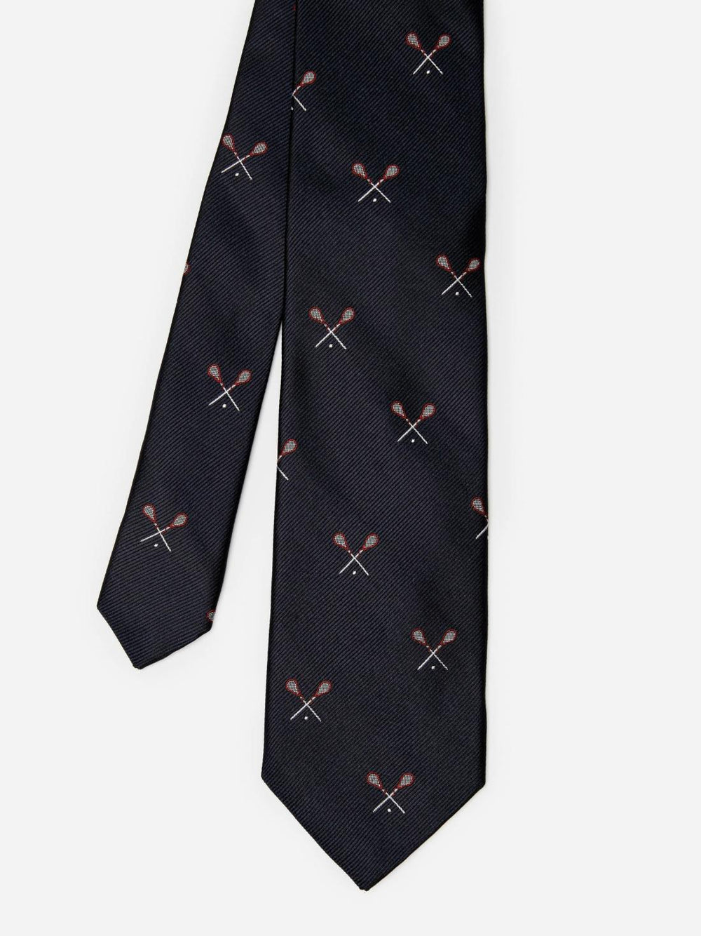 J.McLaughlin Silk Tie In Lacrosse Sticks Black | Men Ties