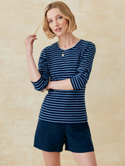 J.McLaughlin Sinclair Tee In Stripe Blue/navy | Women Shirts & Tops