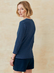 J.McLaughlin Sinclair Tee In Stripe Blue/navy | Women Shirts & Tops