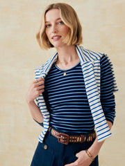 J.McLaughlin Sinclair Tee In Stripe Blue/navy | Women Shirts & Tops
