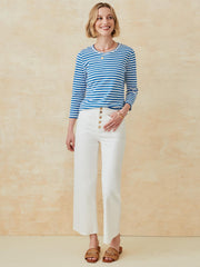 J.McLaughlin Sinclair Tee In Stripe White/blue | Women Shirts & Tops