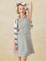 J.McLaughlin Skylar Dress In Among The Dunes Mustard/blue | Women Dresses