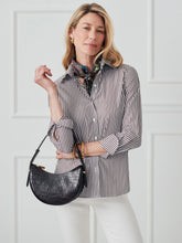 J.McLaughlin Sloane Shirt In Stripe White/brown | Women Shirts & Tops