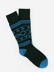 J.McLaughlin Socks In Greek Key Green/multi | Men Shoes & Accessories