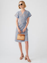 J.McLaughlin Soraya Dress In Jungle Dot Cocoa Brown/sky Blue | Women Dresses