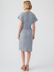 J.McLaughlin Soraya Dress In Jungle Dot Cocoa Brown/sky Blue | Women Dresses