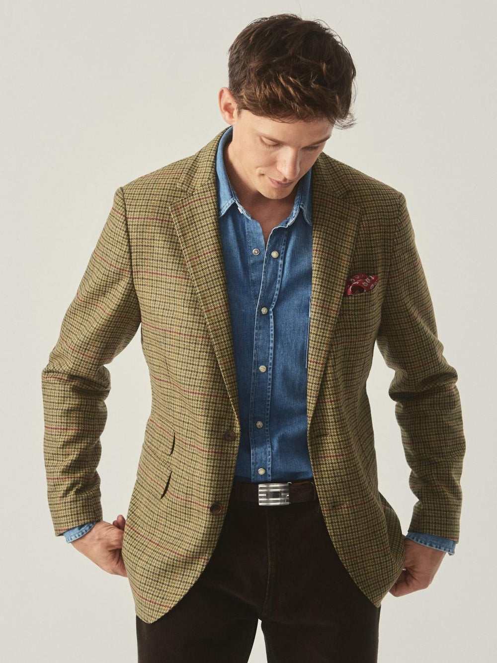 J.McLaughlin Suffolk Wool Sport Coat In Plaid Brown/green/red/mustard | Men Jackets & Sport Coats