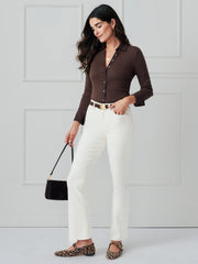 J.McLaughlin Theodora Shirt Brown | Women Shirts & Tops
