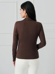 J.McLaughlin Theodora Shirt Brown | Women Shirts & Tops