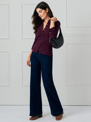 J.McLaughlin Theodora Shirt Merlot | Women Shirts & Tops