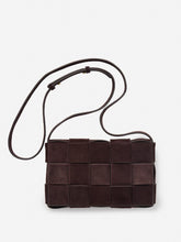 J.McLaughlin Una Woven Suede Crossbody Dark Brown | Women Mini Totes & Crossbody