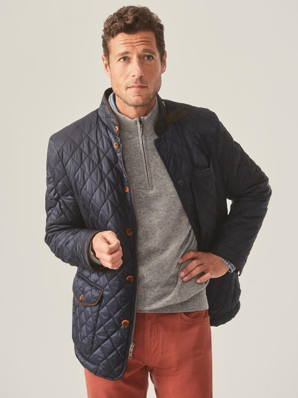 J.McLaughlin Upland Quilted Jacket Navy | Men Jackets & Sport Coats