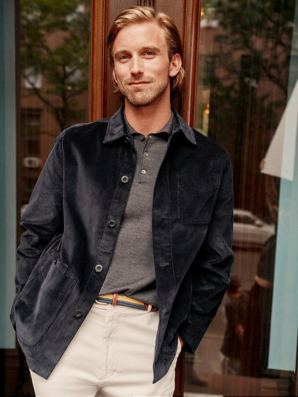 J.McLaughlin Weekender Corduroy Jacket Dark Navy | Men Jackets & Sport Coats