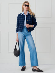 J.McLaughlin Abigail Jacket In Window Pane Navy/white | Women Jackets