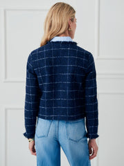 J.McLaughlin Abigail Jacket In Window Pane Navy/white | Women Jackets