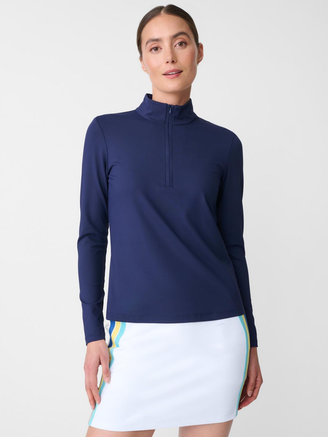J.McLaughlin Ace 1/4 Zip Top Navy | Women Catalina Cloth™ Dresses